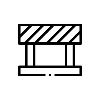 bariyer simgesi. Beyaz Arkaplanda İnce Doğrusal Tasarım