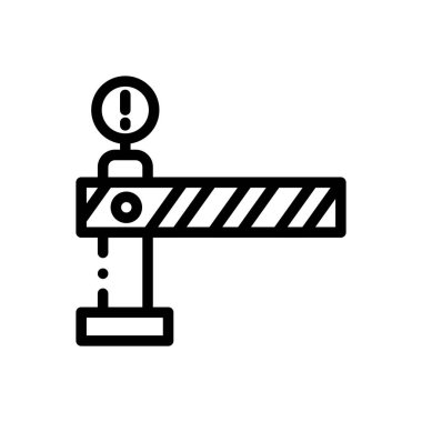 bariyer simgesi. Beyaz Arkaplanda İnce Doğrusal Tasarım