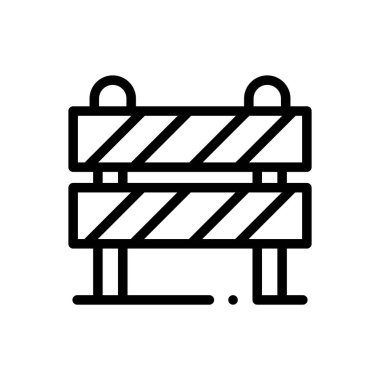 bariyer simgesi. Beyaz Arkaplanda İnce Doğrusal Tasarım