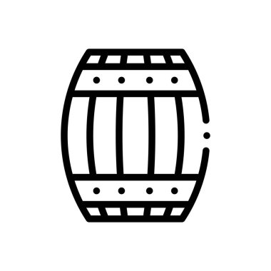 Fıçı ikonu. Beyaz Arkaplanda İnce Doğrusal Tasarım