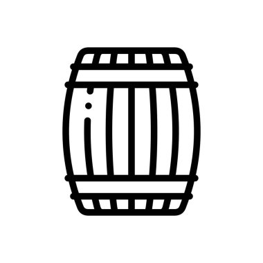 Fıçı ikonu. Beyaz Arkaplanda İnce Doğrusal Tasarım