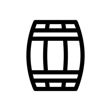 Fıçı ikonu. Beyaz Arkaplanda İnce Doğrusal Tasarım