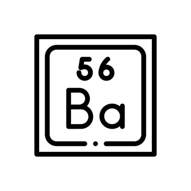 Baryum ikonu. Beyaz Arkaplanda İnce Doğrusal Tasarım