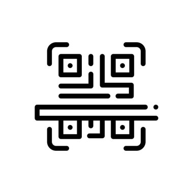 barkod simgesi. Beyaz Arkaplanda İnce Doğrusal Tasarım