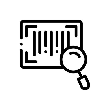 barkod simgesi. Beyaz Arkaplanda İnce Doğrusal Tasarım