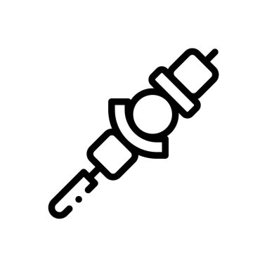 Barbekü ikonu. Beyaz Arkaplanda İnce Doğrusal Tasarım