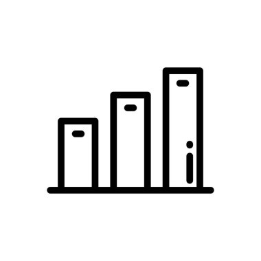 Bar çizelgesi simgesi. Beyaz Arkaplanda İnce Doğrusal Tasarım