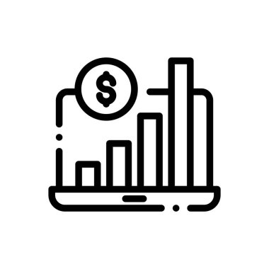 Bar çizelgesi simgesi. Beyaz Arkaplanda İnce Doğrusal Tasarım