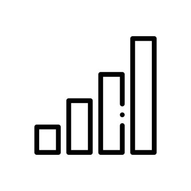 Bar çizelgesi simgesi. Beyaz Arkaplanda İnce Doğrusal Tasarım