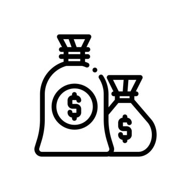 Banka ikonu. Beyaz Arkaplanda İnce Doğrusal Tasarım