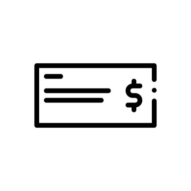 Banka kontrol simgesi. Beyaz Arkaplanda İnce Doğrusal Tasarım