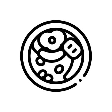 Bandeja paisa ikonu. Beyaz Arkaplanda İnce Doğrusal Tasarım