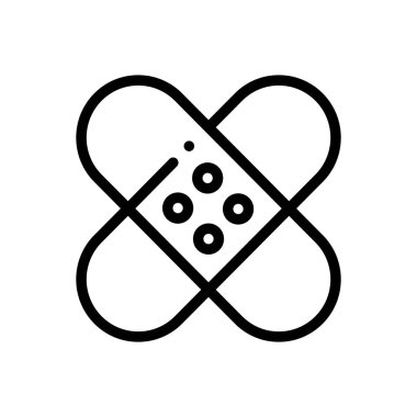 Bandaj ikonu. Beyaz Arkaplanda İnce Doğrusal Tasarım