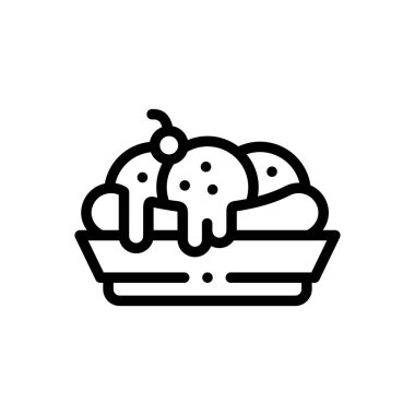 Muz ikonu. Beyaz Arkaplanda İnce Doğrusal Tasarım