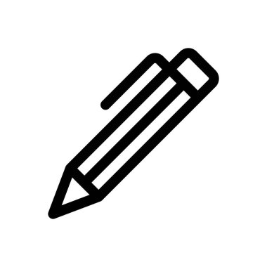 Tükenmez kalem simgesi. Beyaz Arkaplanda İnce Doğrusal Tasarım