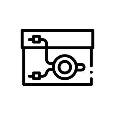 oy sandığı simgesi. Beyaz Arkaplanda İnce Doğrusal Tasarım