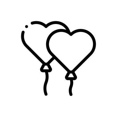 balon ikonu. Beyaz Arkaplanda İnce Doğrusal Tasarım