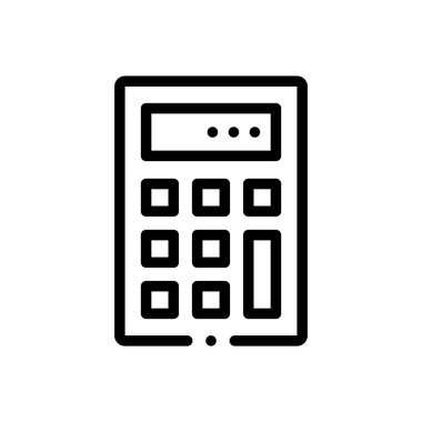 Hesap makinesi simgesi. Beyaz Arkaplanda İnce Doğrusal Tasarım