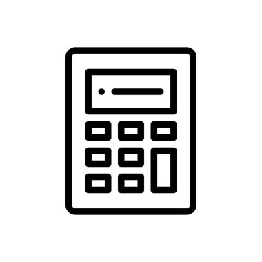 Hesap makinesi simgesi. Beyaz Arkaplanda İnce Doğrusal Tasarım