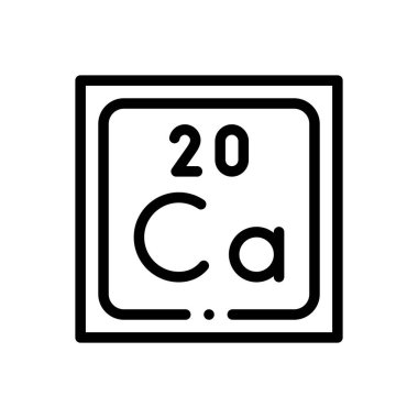 Kalsiyum ikonu. Beyaz Arkaplanda İnce Doğrusal Tasarım