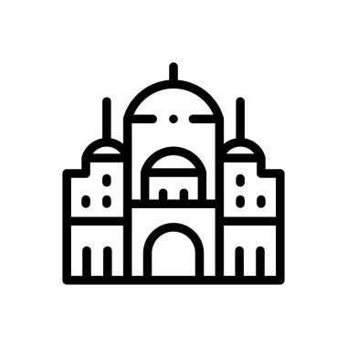 Kahire kalesi ikonu. Beyaz Arkaplanda İnce Doğrusal Tasarım