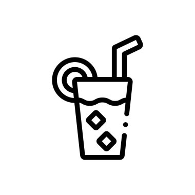 caipirinha simgesi. Beyaz Arkaplanda İnce Doğrusal Tasarım