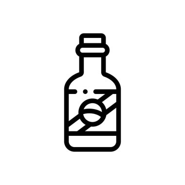 Cachaza ikonu. Beyaz Arkaplanda İnce Doğrusal Tasarım