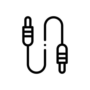 Kablolu yayın ikonu. Beyaz Arkaplanda İnce Doğrusal Tasarım