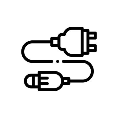 Kablolu yayın ikonu. Beyaz Arkaplanda İnce Doğrusal Tasarım