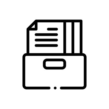 Dolap simgesi. Beyaz Arkaplanda İnce Doğrusal Tasarım