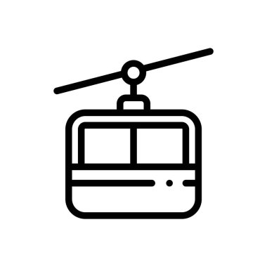 Kabin ikonu. Beyaz Arkaplanda İnce Doğrusal Tasarım
