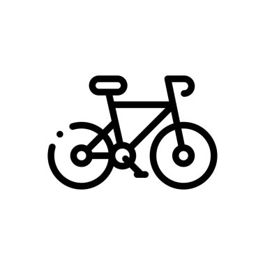 Bisiklet ikonu. Beyaz Arkaplanda İnce Doğrusal Tasarım