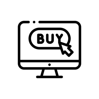 İkon satın al. Beyaz Arkaplanda İnce Doğrusal Tasarım