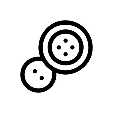 Düğme simgesi. Beyaz Arkaplanda İnce Doğrusal Tasarım