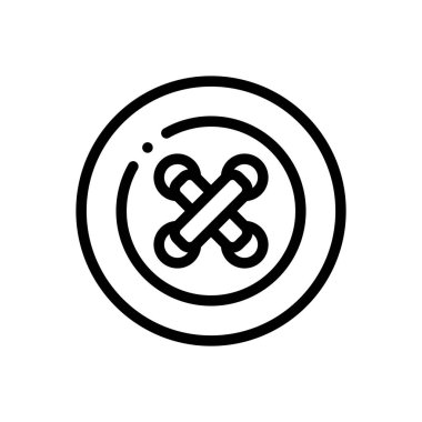 düğme simgesi. Beyaz Arkaplanda İnce Doğrusal Tasarım