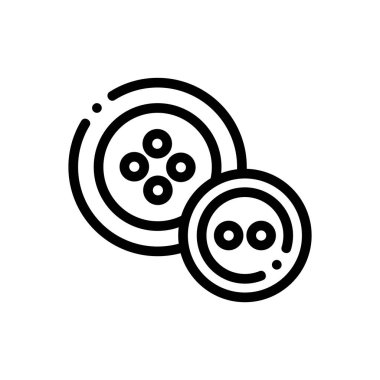 Düğme simgesi. Beyaz Arkaplanda İnce Doğrusal Tasarım