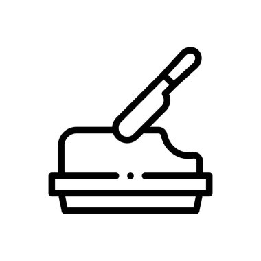 Tereyağı ikonu. Beyaz Arkaplanda İnce Doğrusal Tasarım