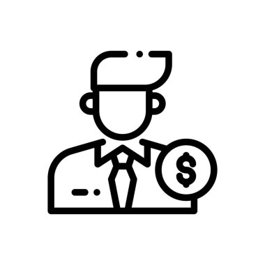 İş adamı ikonu. Beyaz Arkaplanda İnce Doğrusal Tasarım