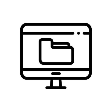 İş ikonu. Beyaz Arkaplanda İnce Doğrusal Tasarım