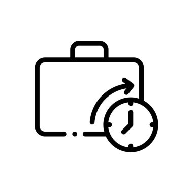 İş gezisi ikonu. Beyaz Arkaplanda İnce Doğrusal Tasarım