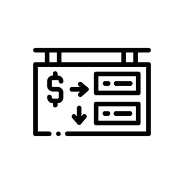 İş ve finans ikonu. Beyaz Arkaplanda İnce Doğrusal Tasarım
