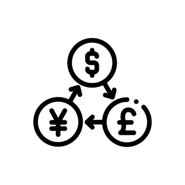 İş ve finans ikonu. Beyaz Arkaplanda İnce Doğrusal Tasarım