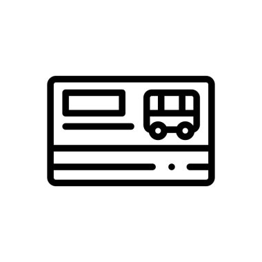 Otobüs simgesi. Beyaz Arkaplanda İnce Doğrusal Tasarım