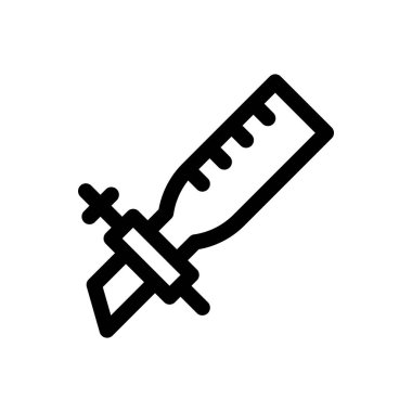 Burette ikonu. Beyaz Arkaplanda İnce Doğrusal Tasarım