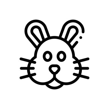 Tavşan ikonu. Beyaz Arkaplanda İnce Doğrusal Tasarım