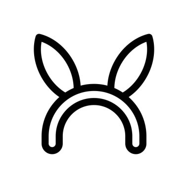 Tavşan kulağı ikonu. Beyaz Arkaplanda İnce Doğrusal Tasarım