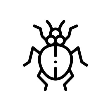 Böcek simgesi. Beyaz Arkaplanda İnce Doğrusal Tasarım