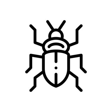 Böcek simgesi. Beyaz Arkaplanda İnce Doğrusal Tasarım