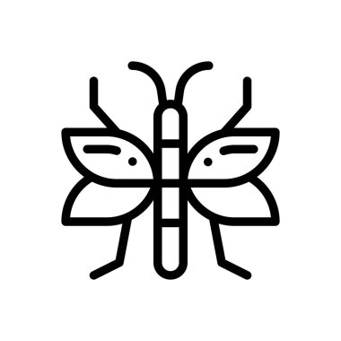 Böcek simgesi. Beyaz Arkaplanda İnce Doğrusal Tasarım