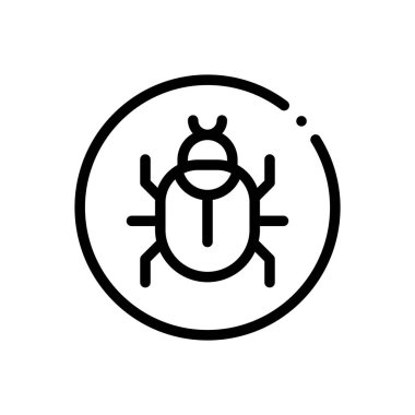 Böcek simgesi. Beyaz Arkaplanda İnce Doğrusal Tasarım